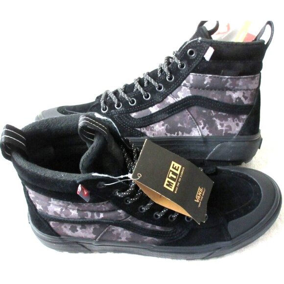 Vans Women's Sk8-Hi MTE-2 All Weather Boots Black Grey Camouflage Size 8.5 NIB - Picture 1 of 5